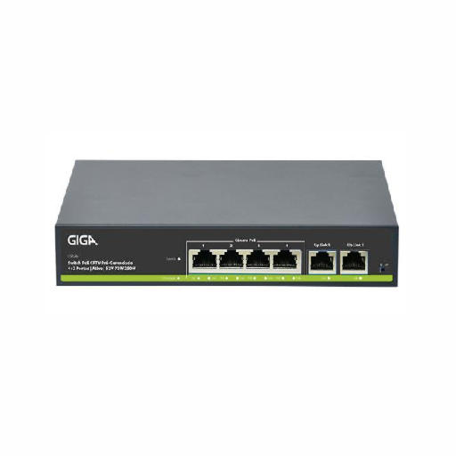 SWITCH CFTV ATIVO 78W 52VDC 250M 04 POE / 02 UPLINK